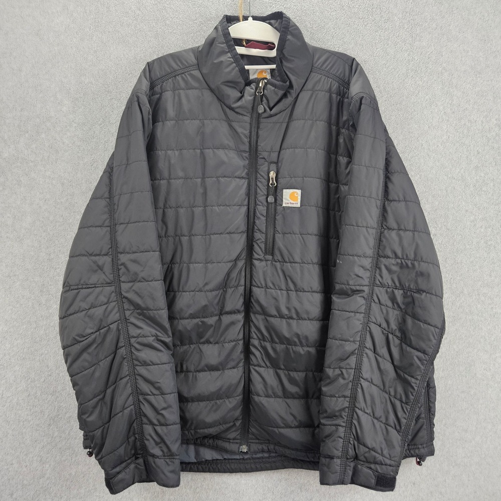 CARHARTT Puffer Jacket Mens XL Black Quilted Lightweight Warm Outdoor Workwear